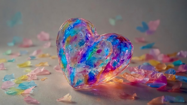 un objeto en forma de corazón con las palabras amor en él
