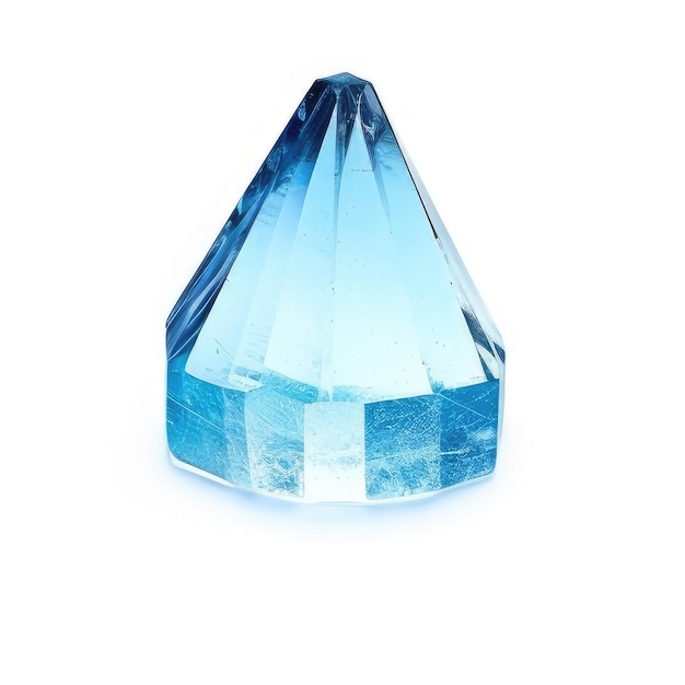 Un objeto en forma de diamante azul con un fondo blanco.