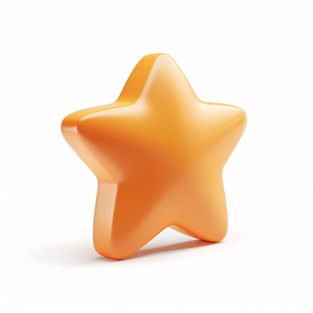 un objeto en forma de estrella naranja con una estrella en él estrella brillante dorado 3d estilo realista renderización shini