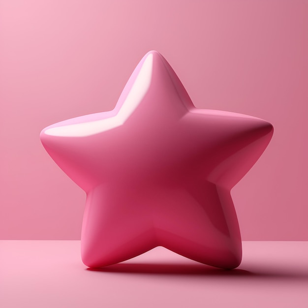 Un objeto en forma de estrella rosa con la palabra estrella en él.