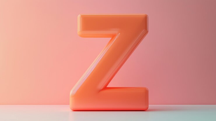 Foto un objeto en forma de z rojo con un fondo rosa