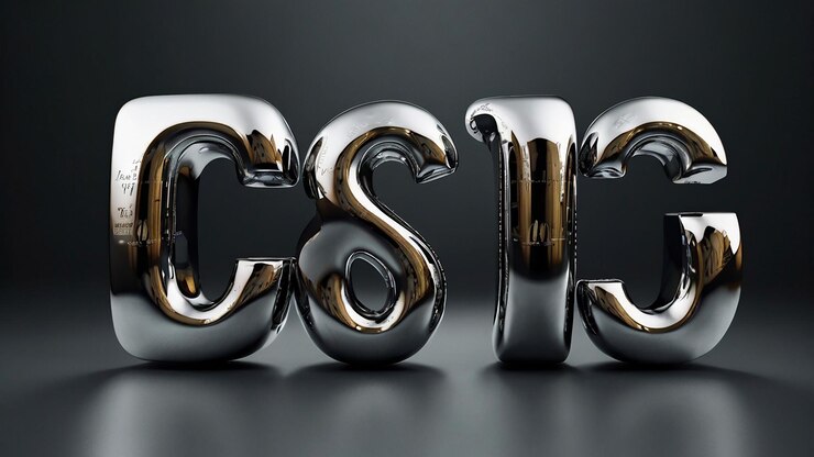 Foto un objeto metálico cromado con las letras c y c en él