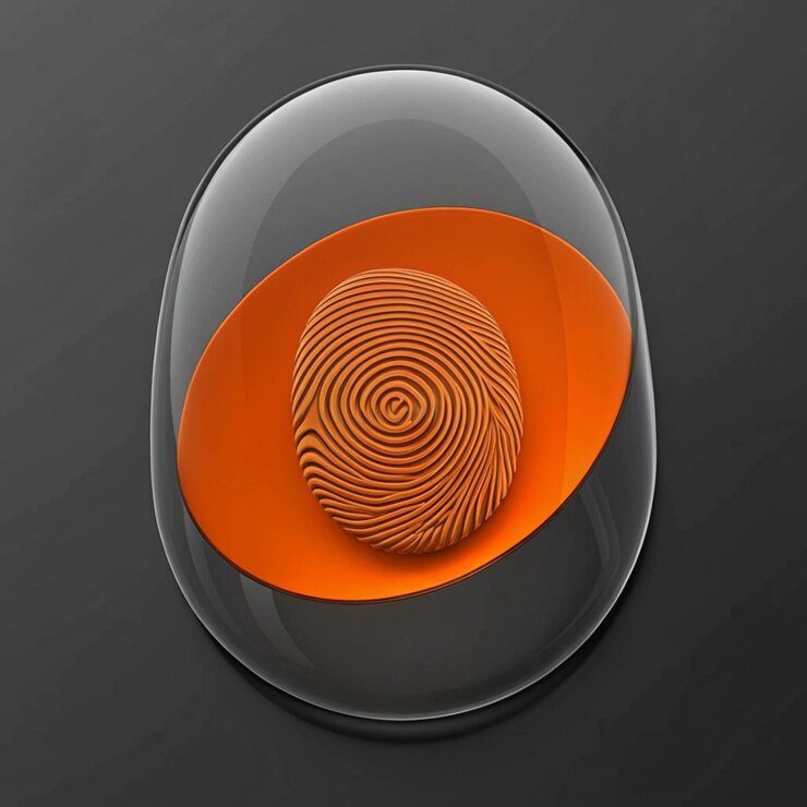 Foto un objeto negro y naranja con un círculo en el medio