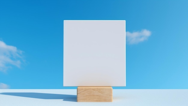 Objeto de papel aislado soporte de tarjeta negocio blanco ilustración banner plantilla en blanco fondo diseño vacío mostrar maqueta de información de marco moderno