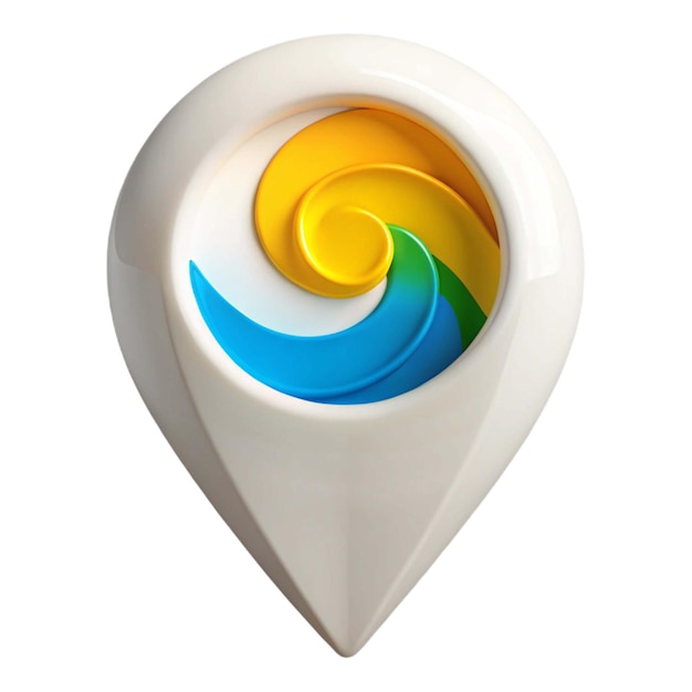 un objeto de plástico blanco con un diseño de color arco iris en él