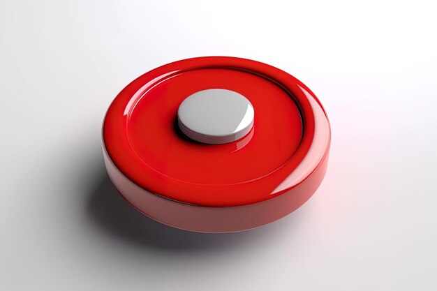 un objeto rojo con una tapa blanca que dice que no hay tapa
