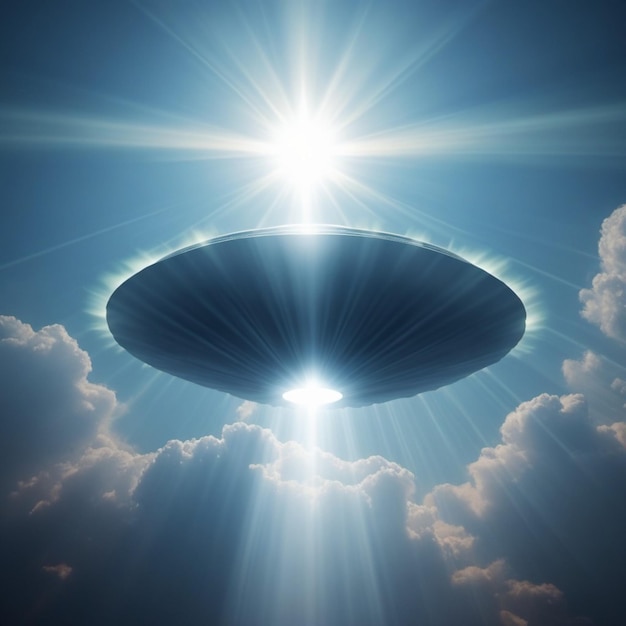 Objeto voador não identificado (UFO) fenômeno anômalo não identificado UAP é percebido no ar fenômenos atmosféricos submersos ou transmédios que não podem ser identificados ou explicados raios brilhantes IA