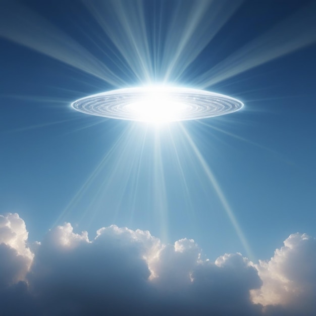 Objeto voador não identificado (UFO) fenômeno anômalo não identificado UAP é percebido no ar fenômenos atmosféricos submersos ou transmédios que não podem ser identificados ou explicados raios brilhantes IA