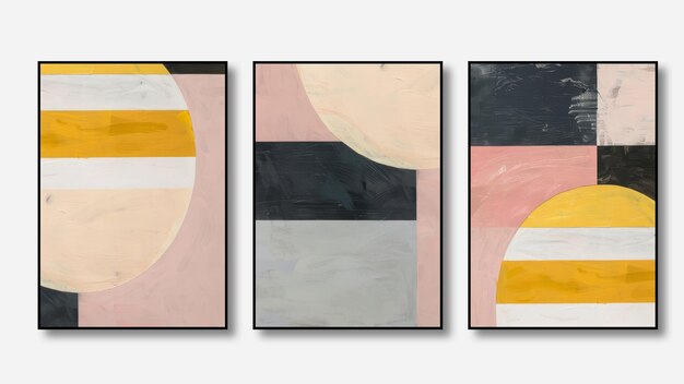 Obra de arte abstracto moderno geometría de fondo gris naranja