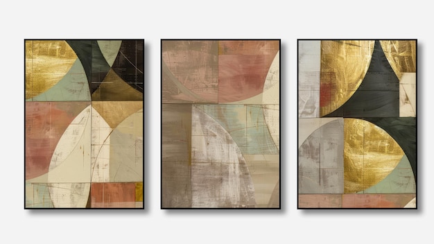 Obra de arte abstracto moderno geometría de fondo gris naranja