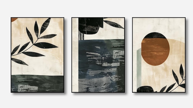 Obra de arte abstracto moderno geometría de fondo gris naranja