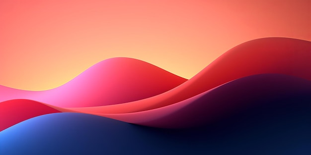 Una obra de arte digital que muestra un diseño abstracto minimalista con un fondo degradado simple que combina líneas limpias y sutiles transiciones de color para una composición visualmente agradable Generative Ai