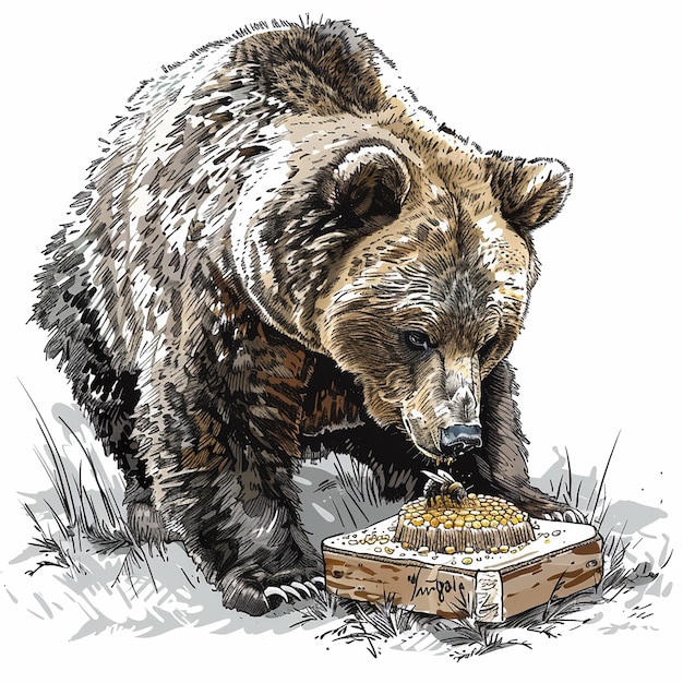 Obra de arte inspirada en el vintage de un oso con un clásico colmen nostálgico diseño de camiseta