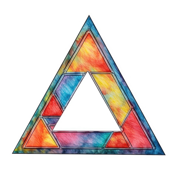 Obra de arte moderna simple y simétrica de colores vivos en forma geométrica AIG35