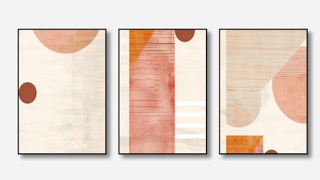 Obra de arte abstrata moderna Geometria de fundo cinza laranja