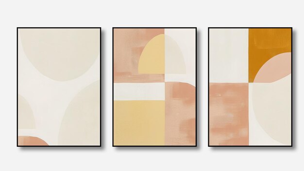 Obra de arte abstrata moderna Geometria de fundo cinza laranja