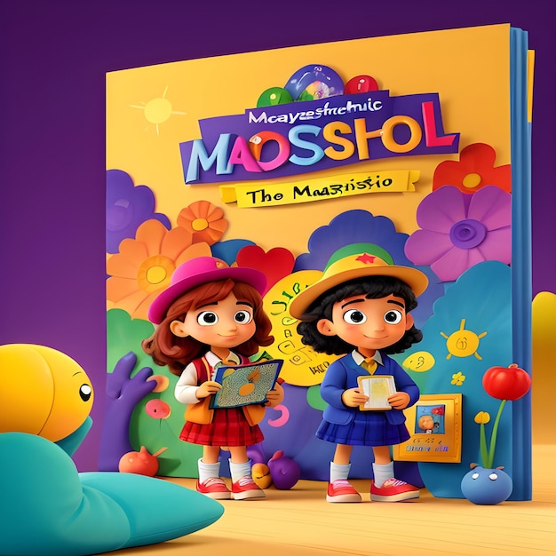 Obra maestra, libro escolar para niños de la más alta calidad, diseño de portada colorida.