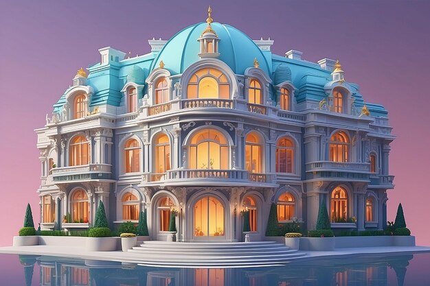 Foto una obra maestra del lujo una extravagancia arquitectónica en 3d