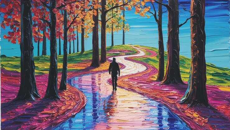 Obra de pintura vibrante por defecto