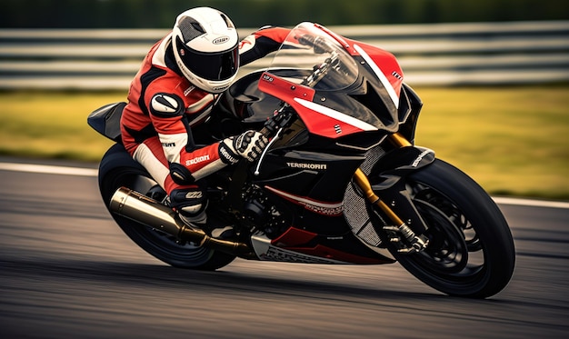 Foto obra-prima artística de motociclista de corrida