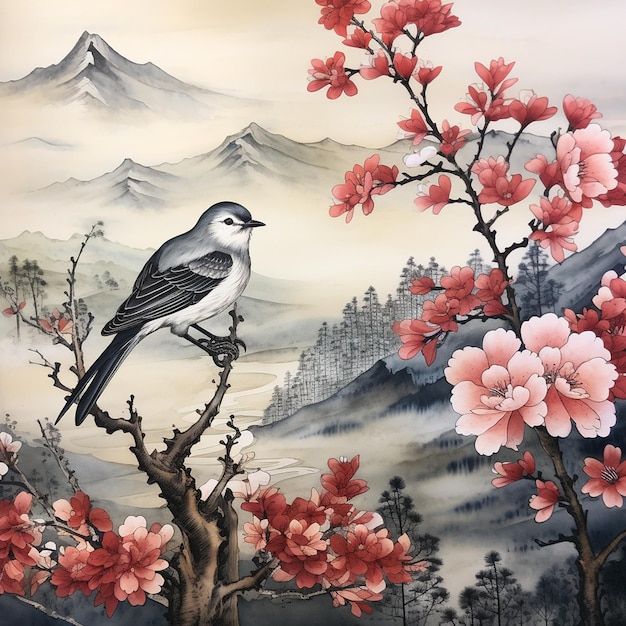 Foto obras de arte de banksy arte de línea tradicional pintura zen japonesa pintura de tinta lavado dibujo pintura del mar