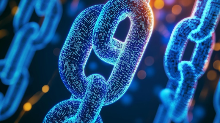 Foto obras de arte digital del libro mayor de blockchain