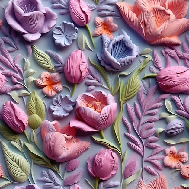 obras de arte hechas de papel y flores