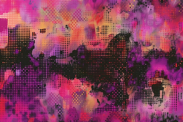 Obras de arte pixeladas coloridas patrón abstracto digital vibrante
