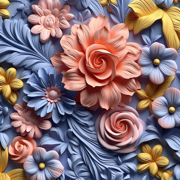 obras de arte feitas de papel e flores