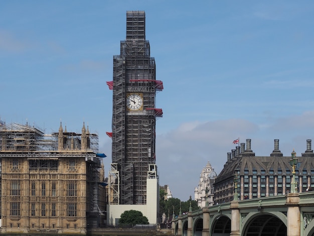 Foto obras de conservação das casas do parlamento em londres