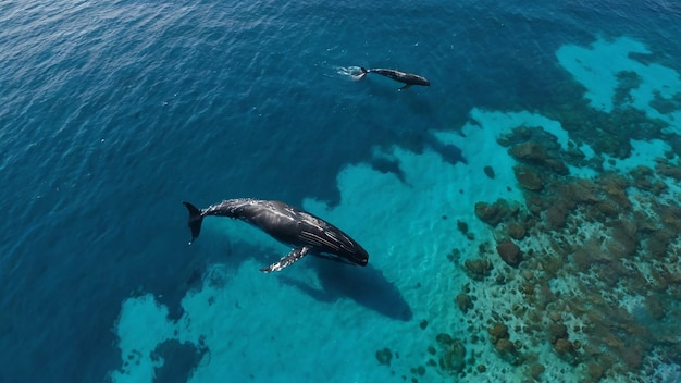 Foto observación de ballenas desde un avión no tripulado