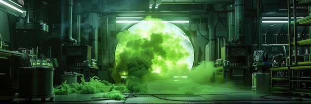 Observando el vapor verde exótico en una contención de laboratorio de ciencia ficción