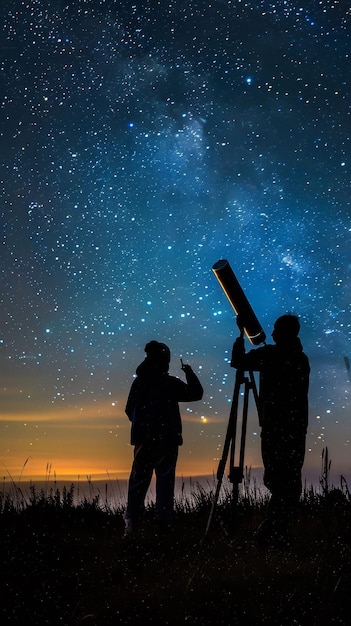 Observar las estrellas como parte de la clase de astronomía cielo nocturno exploración de las maravillas celestes