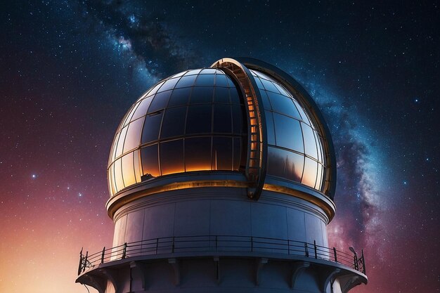 Foto observatorio astronómico bajo una cúpula celeste