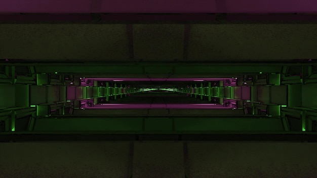 Obskurer futuristischer Korridor 4K UHD 3D-Illustration