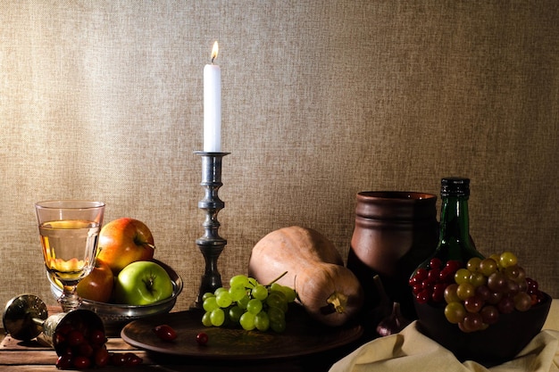 Foto obst und gemüse auf dem tisch