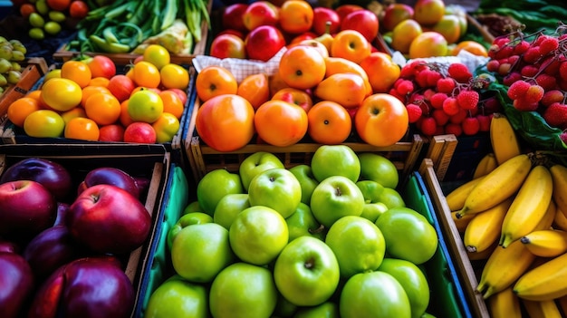 Obst und Gemüse in einem Markt