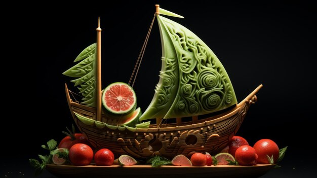 Obst- und Gemüseboot