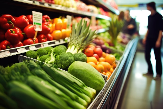 Obst- und Gemüsezone im Supermarkt AI