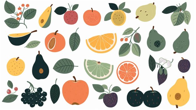 Foto obst-vektor-illustration-doodle-set