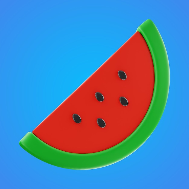 Obst Wassermelone Essen und Trinken Symbol 3D-Rendering auf isoliertem Hintergrund