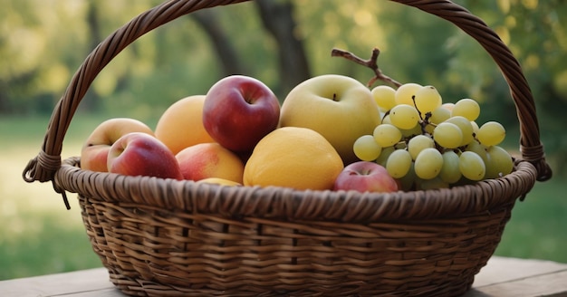 Foto obstkorb voller frisches obst