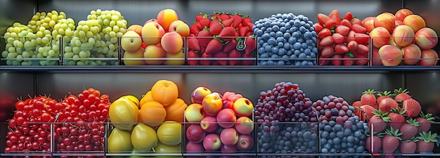 Obstregal im Supermarkt