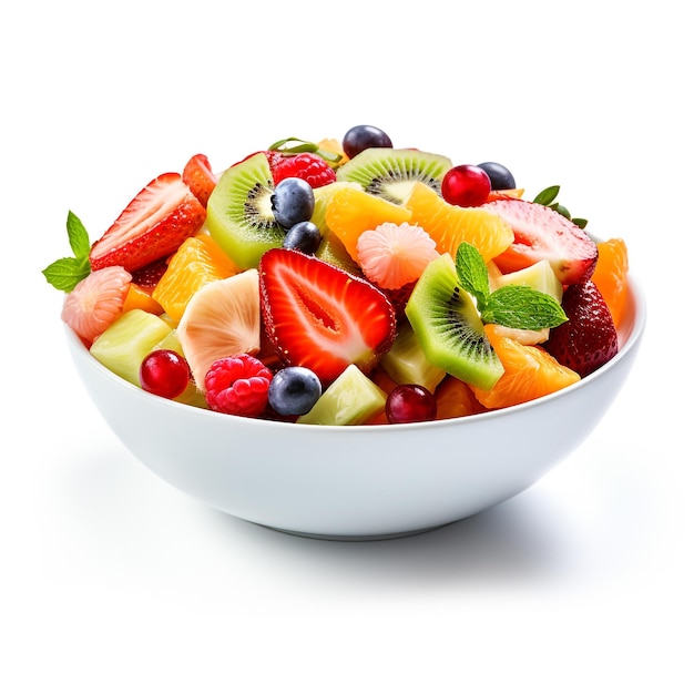 Obstsalat weißer Hintergrund