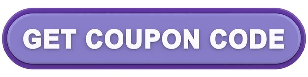 Obtener el botón de código de cupón Ilustración 3D