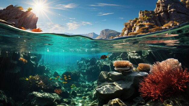 Ocean Wonders: recifes de corais vibrantes e IA geradora de vida marinha