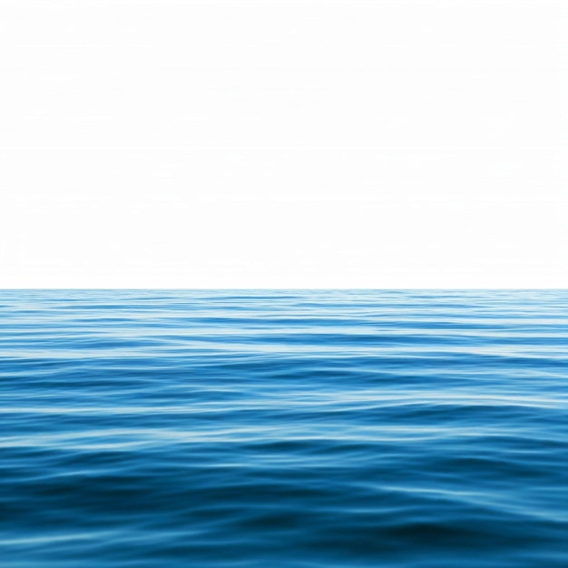 un océano azul con un fondo blanco y una imagen de un barco en el agua