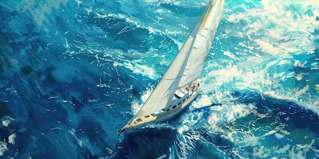 Oceano Iate Vela no mar Férias de verão Cruzeiro de viagem em um barco