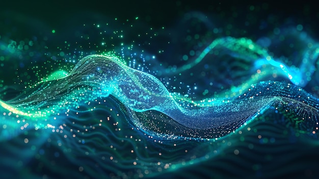 Océano misterioso de luz abstracta una estética energizante para el arte digital y la publicidad