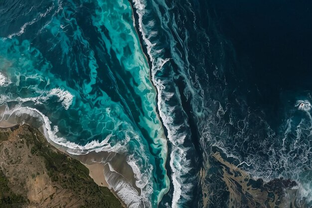 Oceano na praia de Santa Mônica